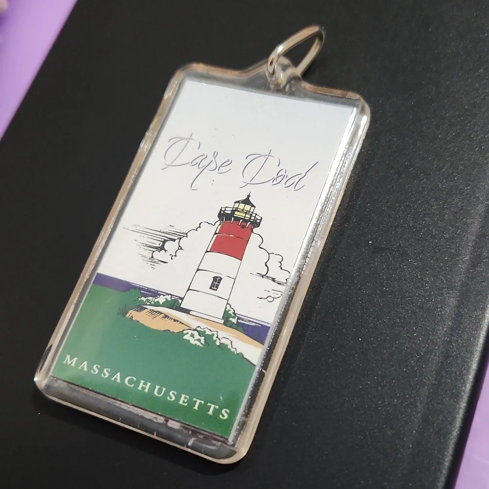 Vintage Lighthouse Collectible Keychain Keyring Cape Cod Massachusetts